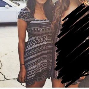 Black and white printed skater dress